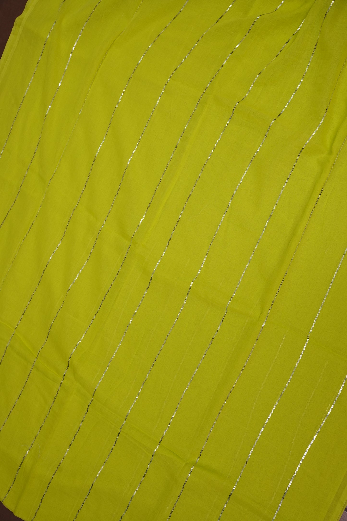 Mulmul Cotton Saree with Tassels - Parrot Green