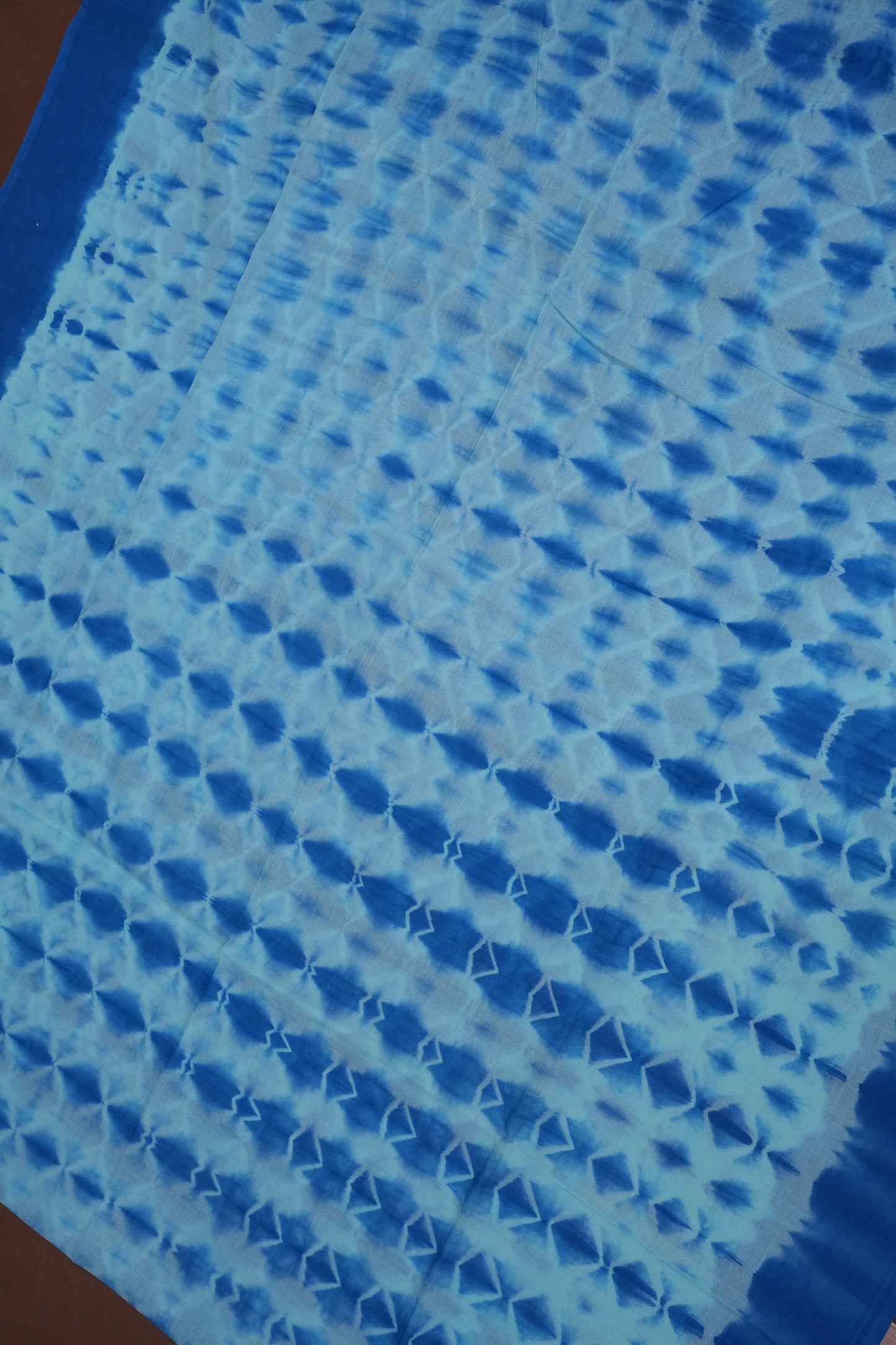 Mulmul Cotton Saree with Tassels - Blue