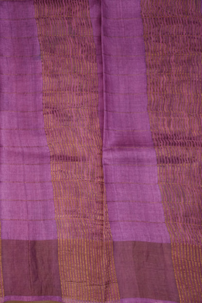 Pure Tussar Silk Saree with Handpainted Blouse-Sea Green|Silk Mark Certified
