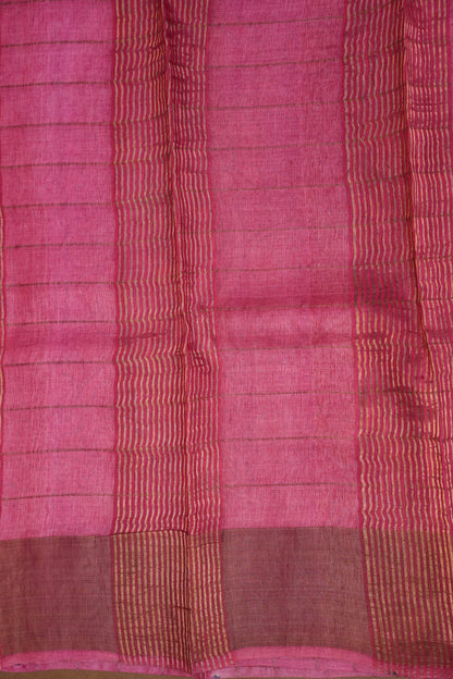 Pure Tussar Silk Saree with Hand-Painted Kalamkari Blouse | Silk Mark Certified