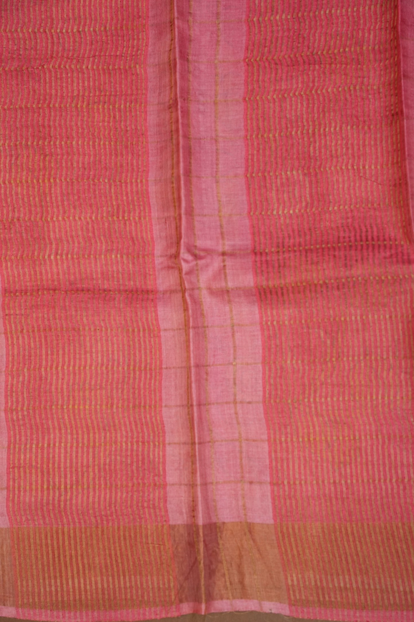 Pure Tussar Silk Saree with Handpainted Blouse-Yellow|Silk Mark Certified