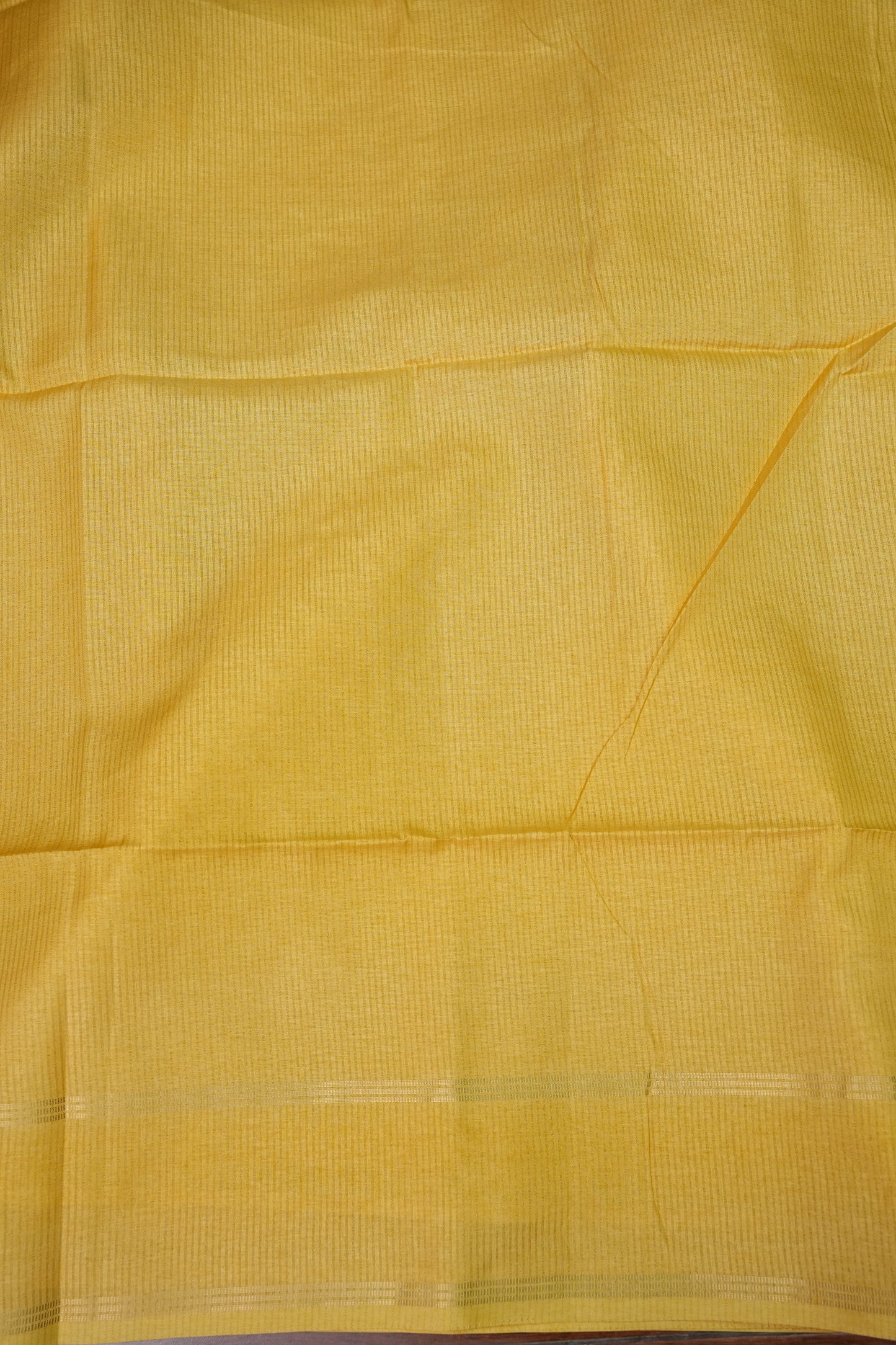 Semi Tussar Silk Saree with Traditional Gap Border – Mustard Yellow