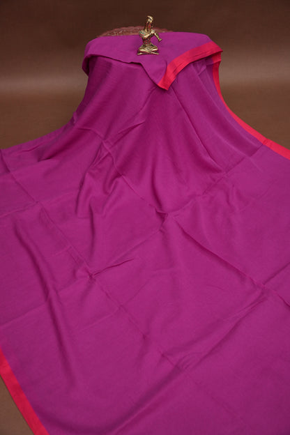 Mulmul Cotton Saree with Tassels - Pink