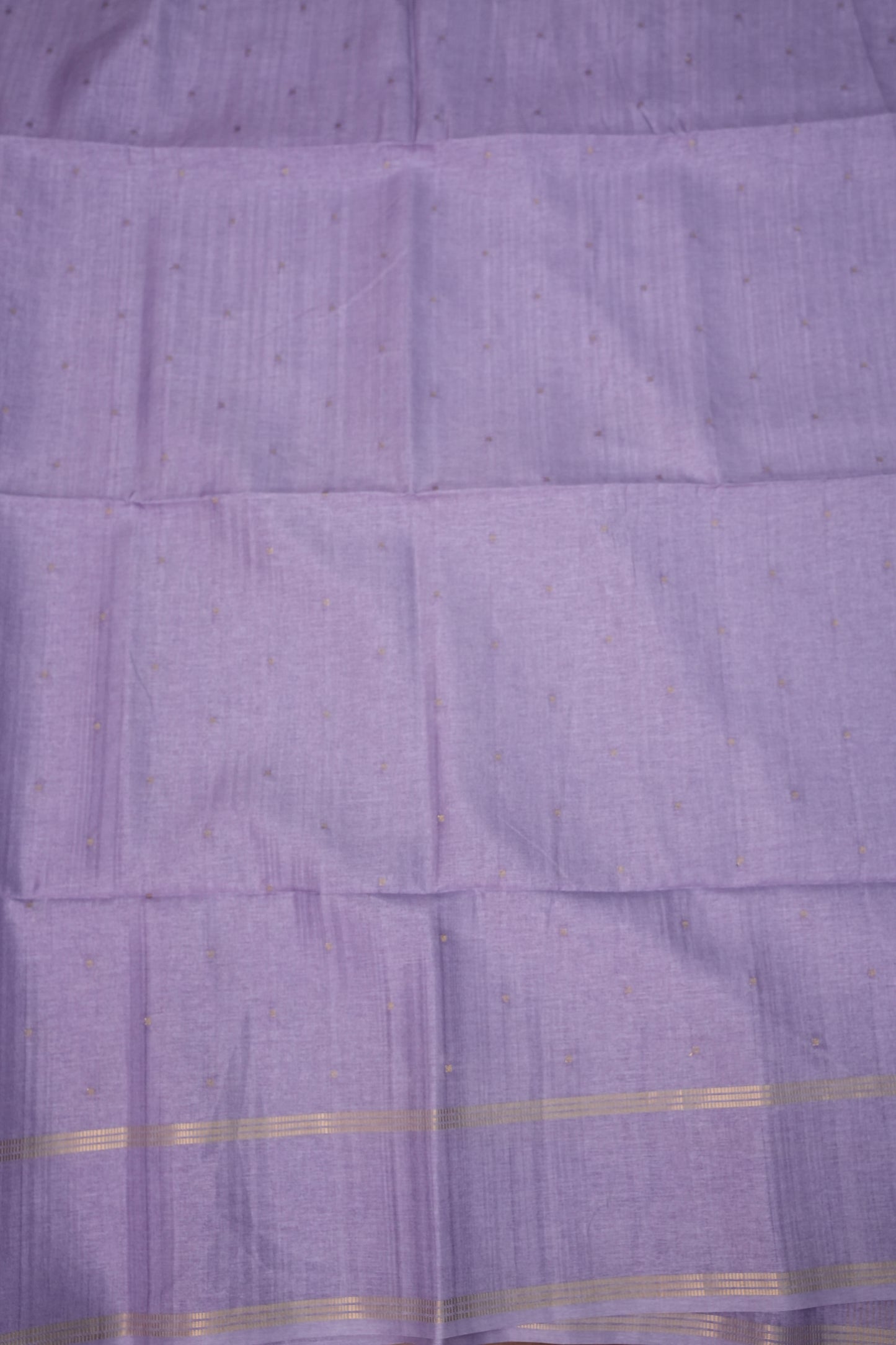 Semi Tussar Silk Saree with Traditional Gap Border – Lavender