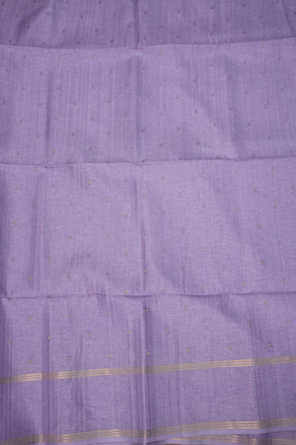 Semi Tussar Silk Saree with Traditional Gap Border – Lavender