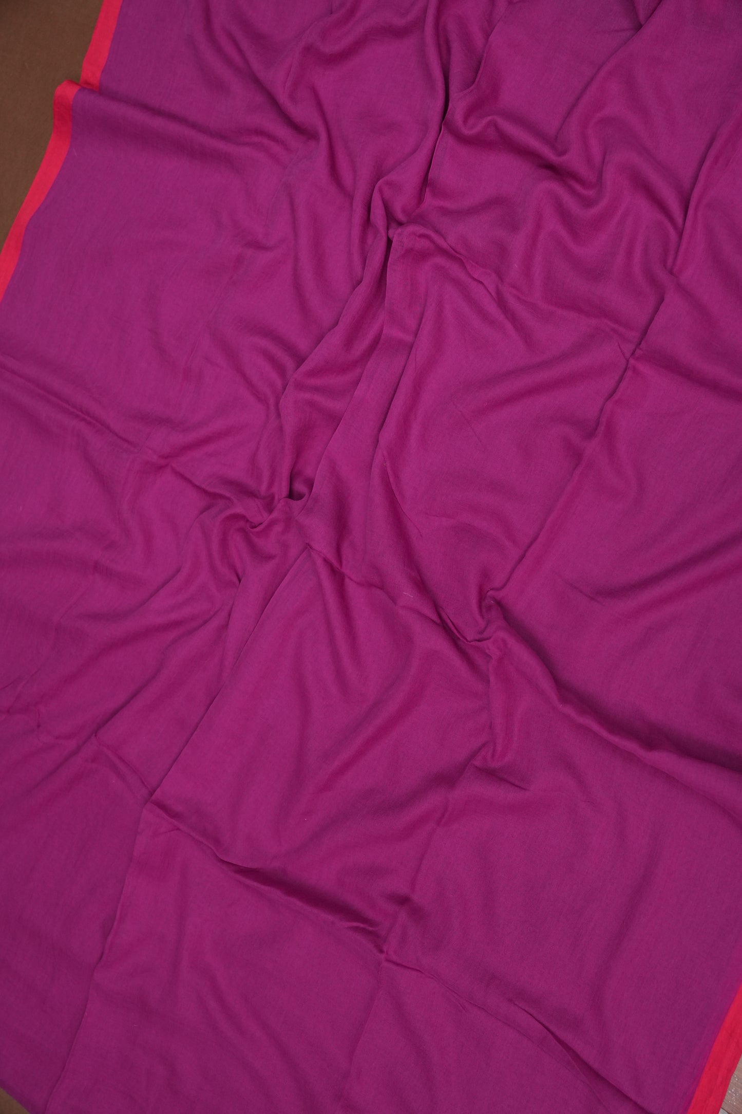 Mulmul Cotton Saree with Tassels - Pink