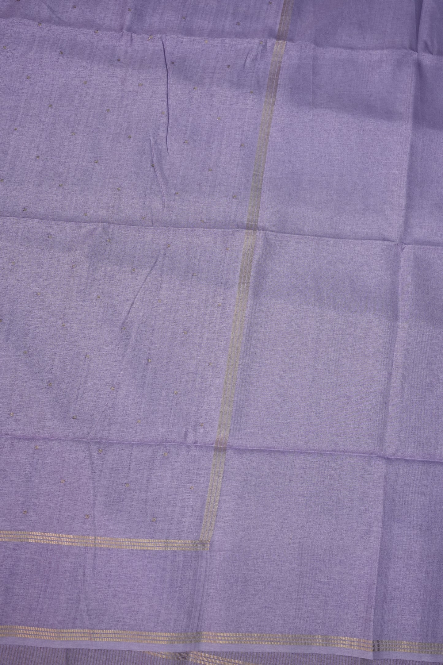 Semi Tussar Silk Saree with Traditional Gap Border – Lavender