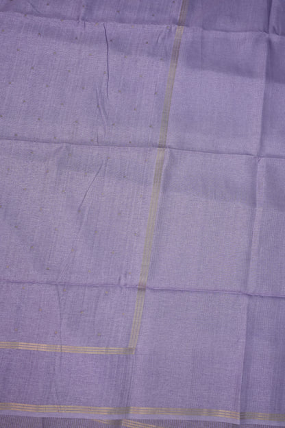 Semi Tussar Silk Saree with Traditional Gap Border – Lavender