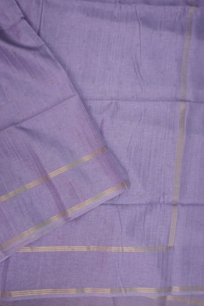 Semi Tussar Silk Saree with Traditional Gap Border – Lavender