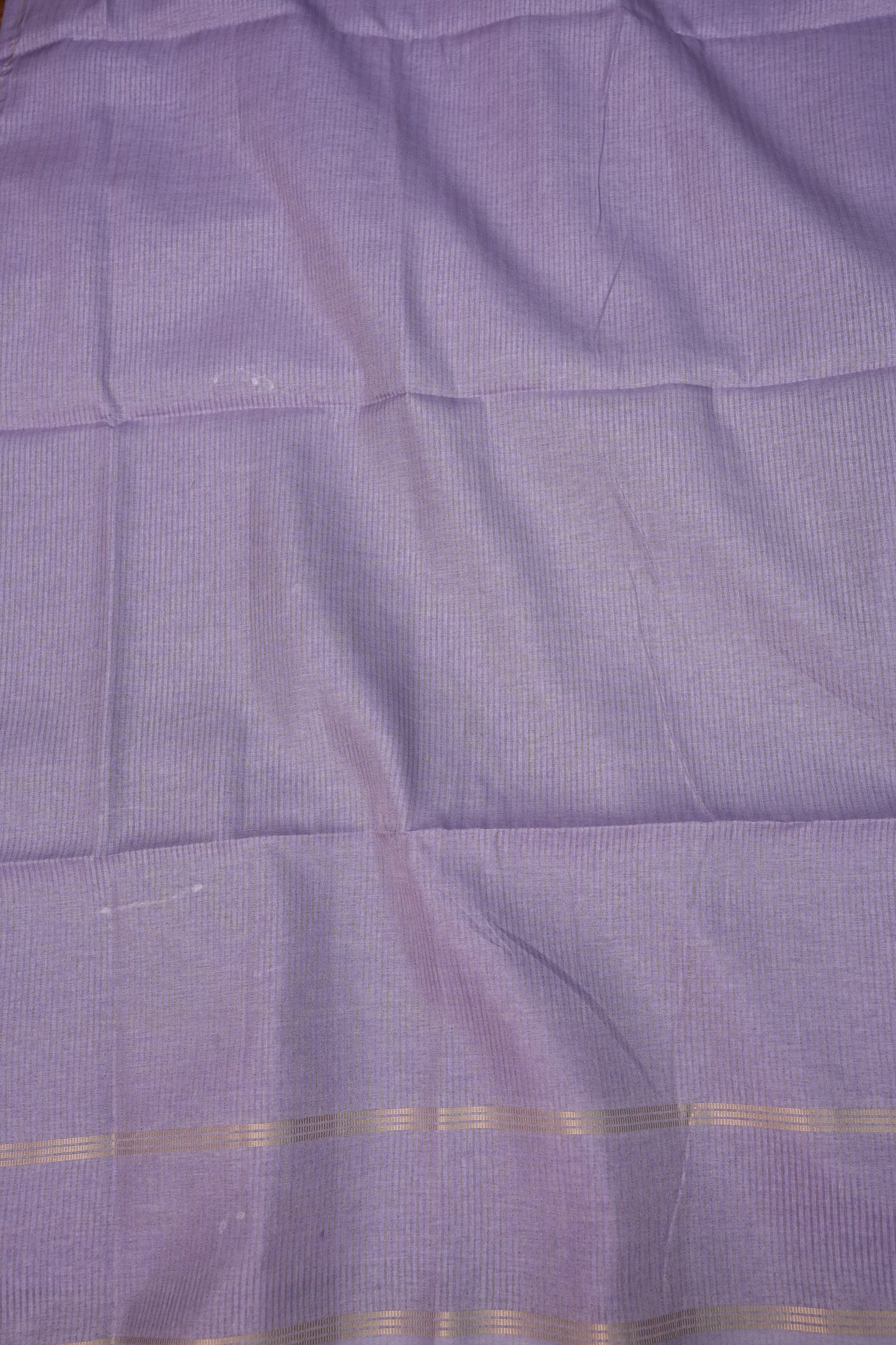 Semi Tussar Silk Saree with Traditional Gap Border – Lavender