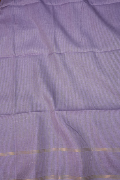 Semi Tussar Silk Saree with Traditional Gap Border – Lavender