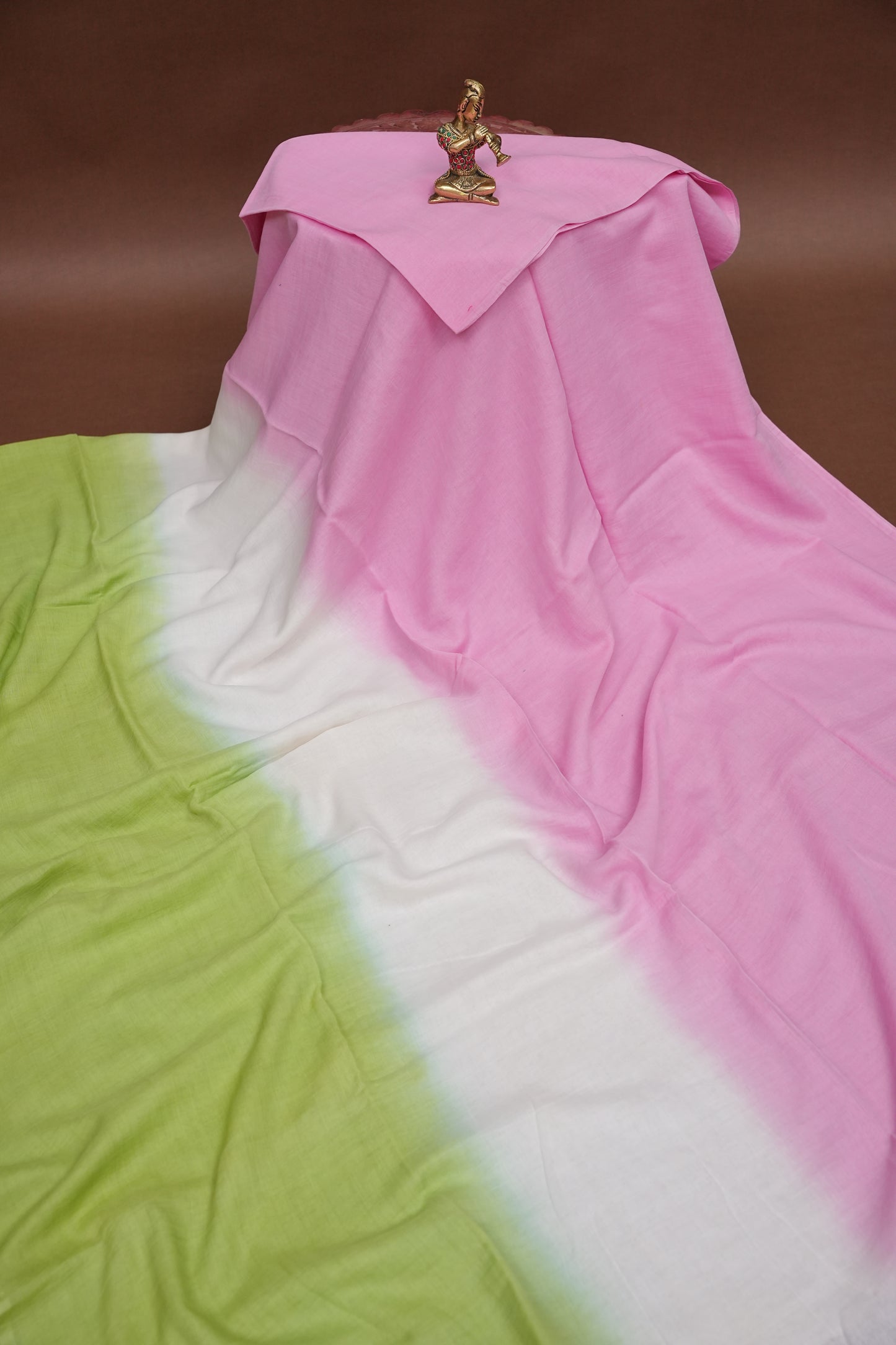 Mulmul Cotton Saree with Tassels - Multicolor