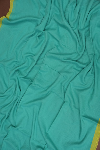 Mulmul Cotton Saree with Tassels - Turquoise