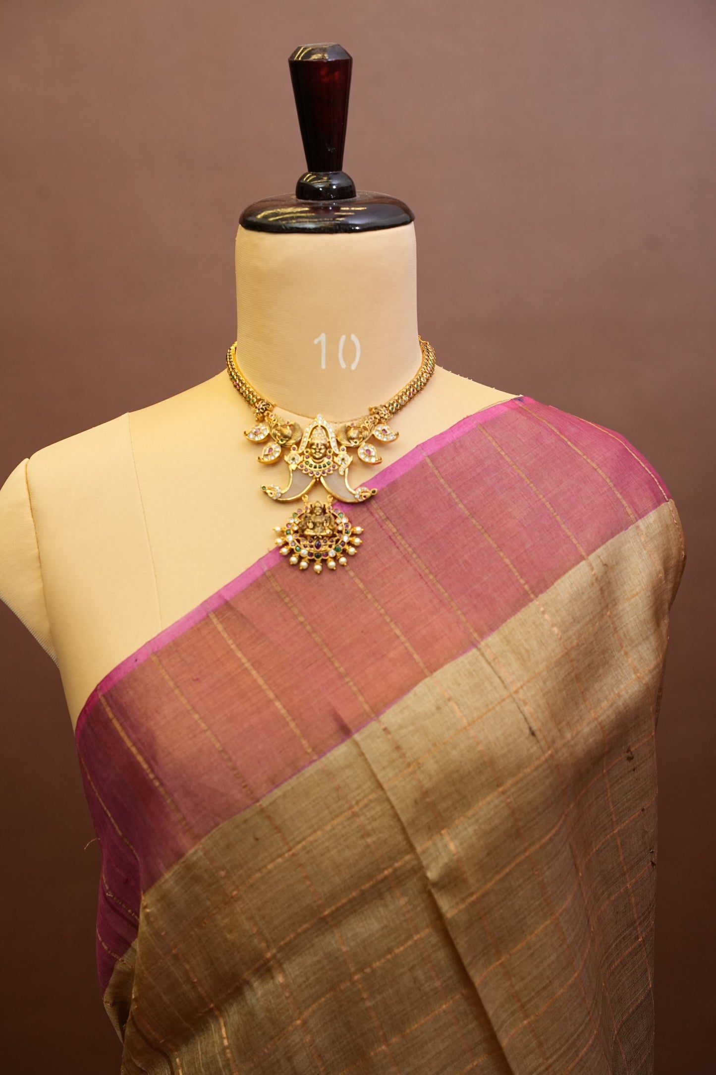 Pure Tussar Silk Saree with Hand-Painted Kalamkari Blouse | Silk Mark Certified