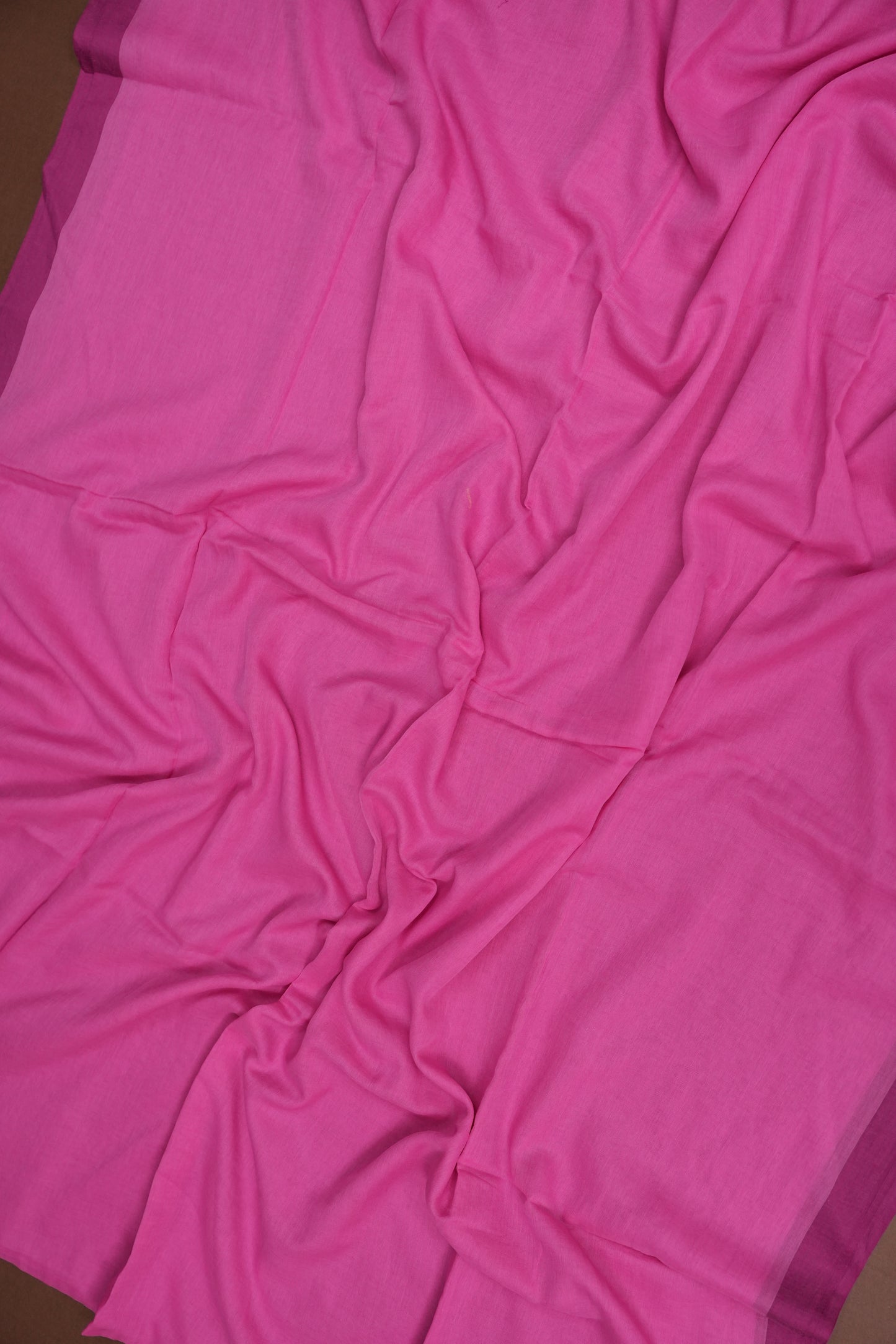 Mulmul Cotton Saree with Tassels - Pink