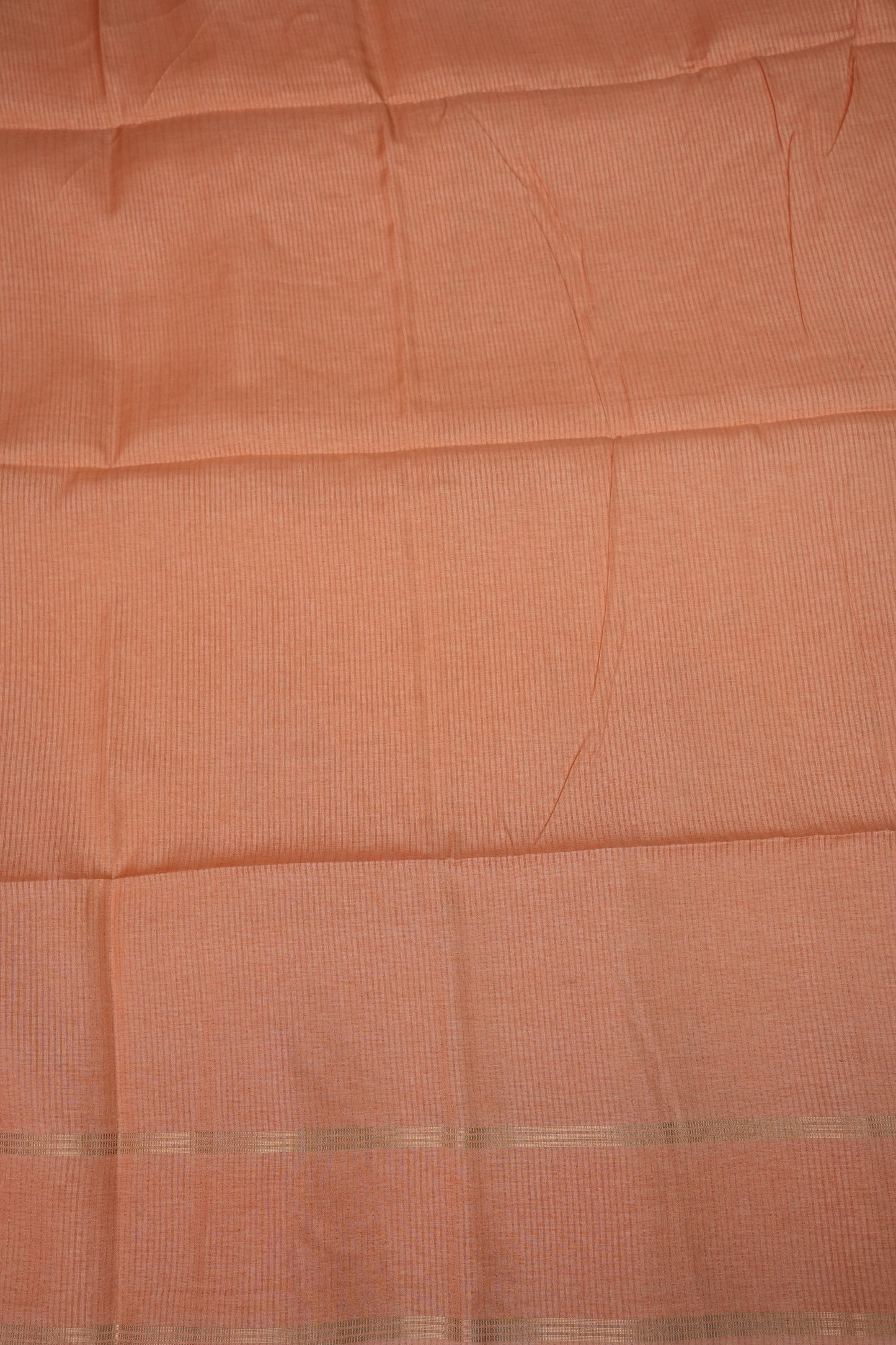Semi Tussar Silk Saree with Traditional Gap Border – Peach