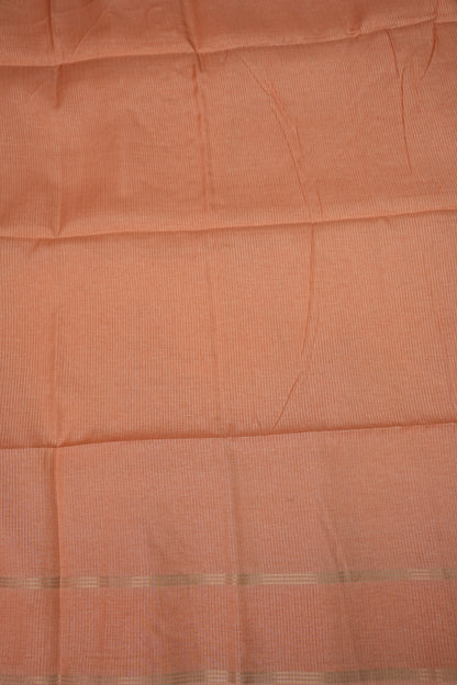Semi Tussar Silk Saree with Traditional Gap Border – Peach