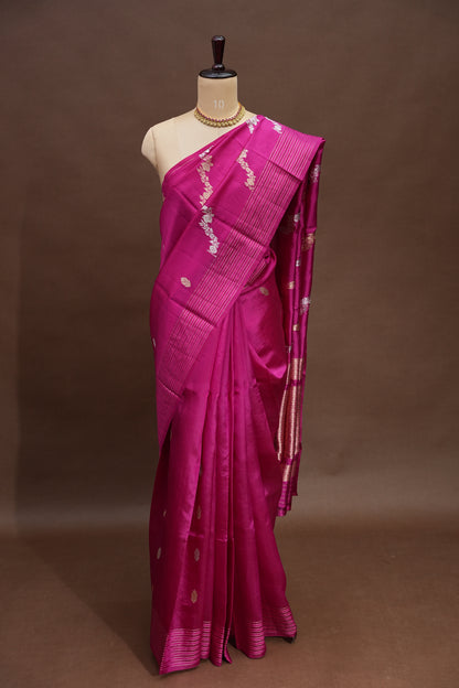Pure Mango Silk in Rani Pink | Silk Mark Certified