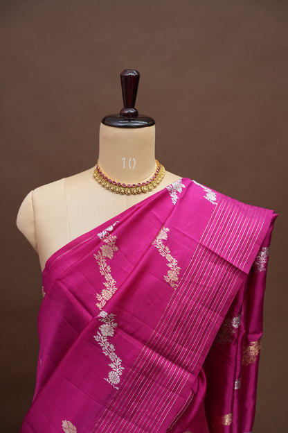 Pure Mango Silk in Rani Pink | Silk Mark Certified