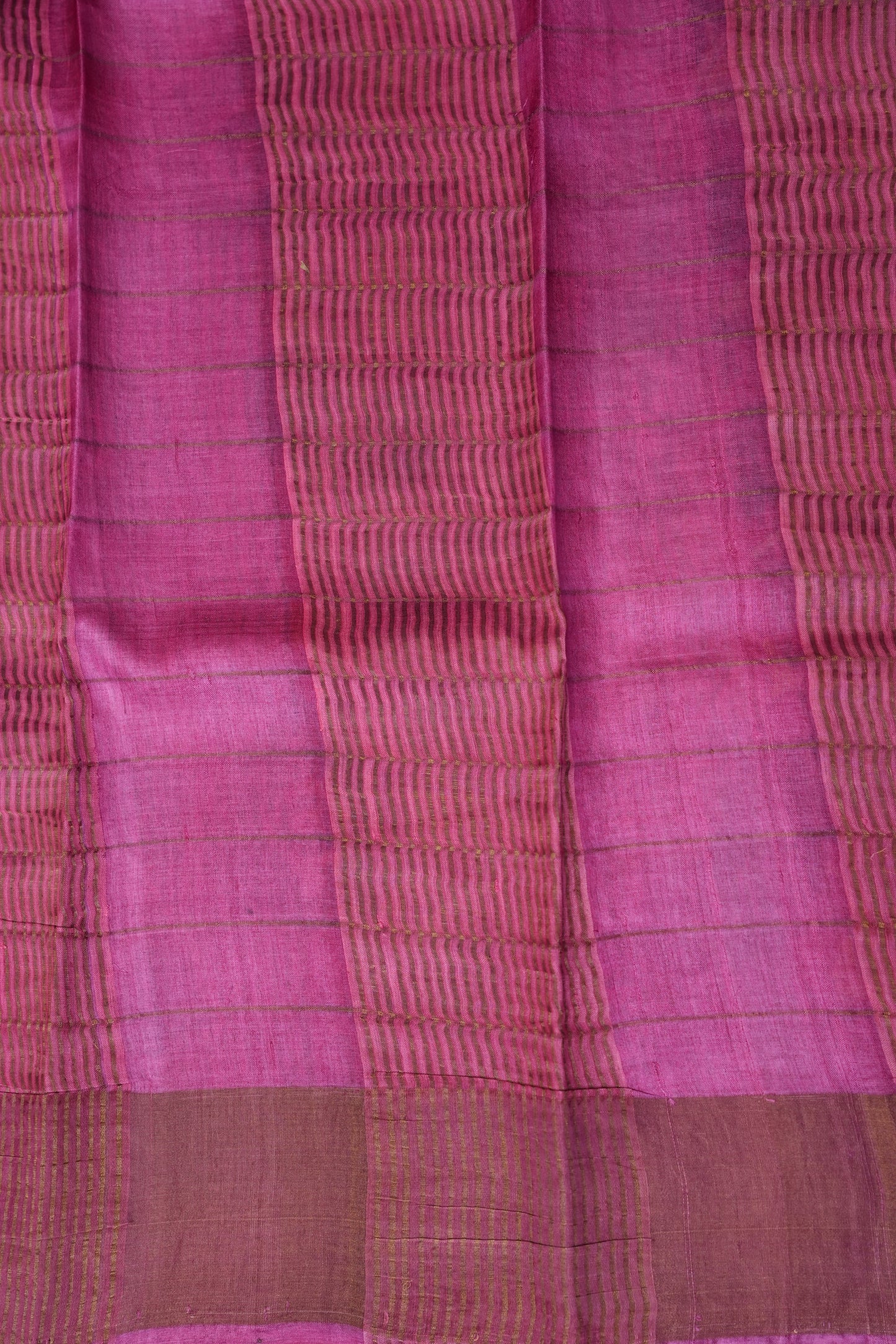 Pure Tussar Silk Saree with Handpainted Blouse-Purple|Silk Mark Certified