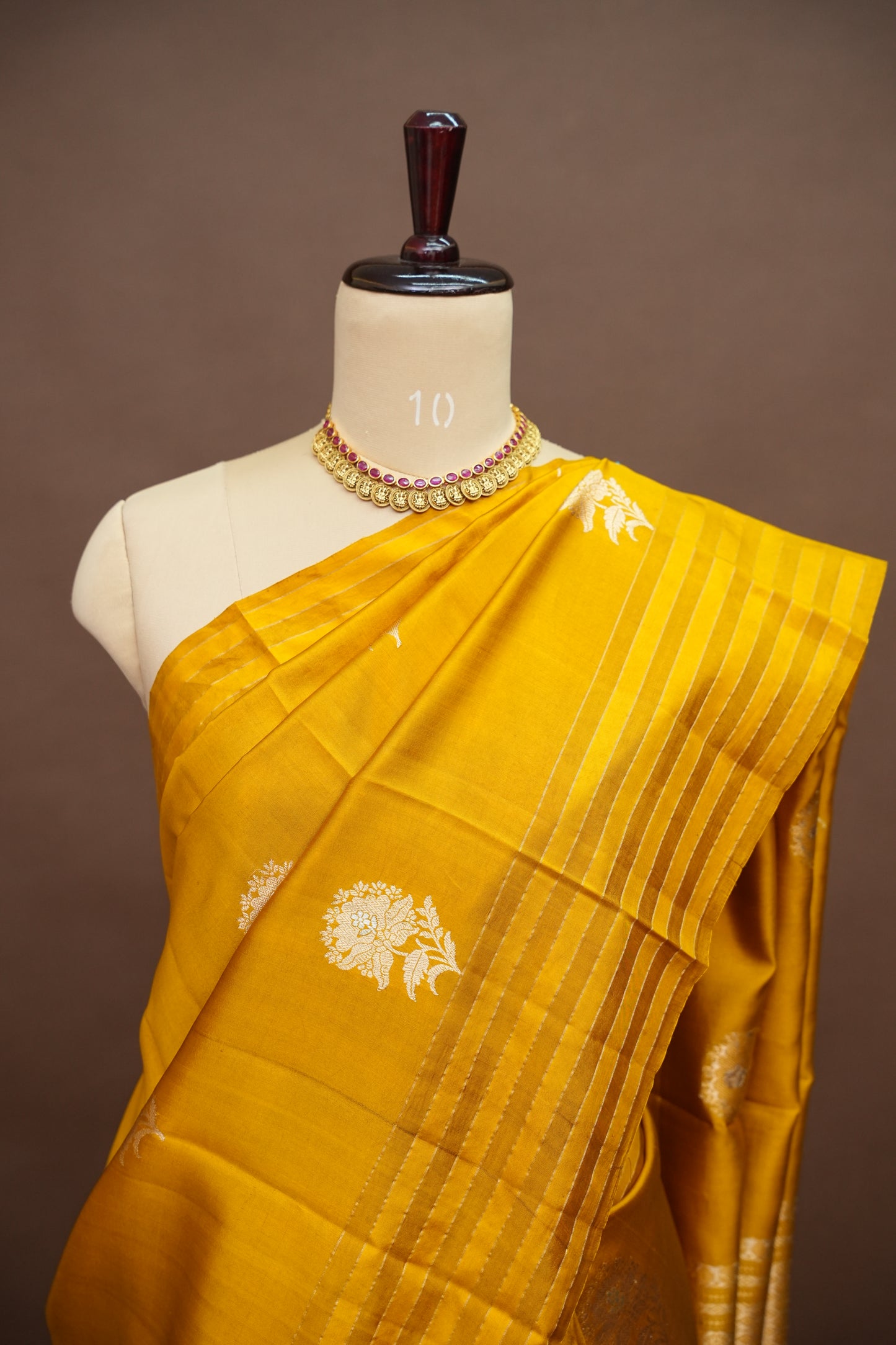 Pure Mango Silk Saree in Mustard | Silk Mark Certified
