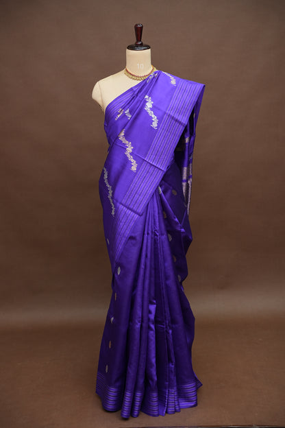 Pure Mango Silk Saree in Regal Violet | Silk Mark Certified