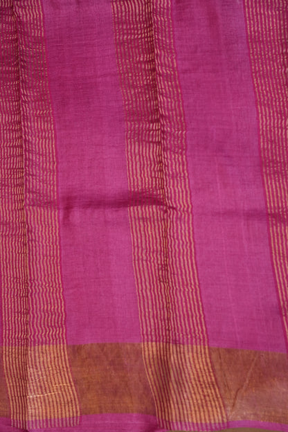 Floral Printed Pure Tussar Silk Saree - Teal Green | Silk Mark Certified