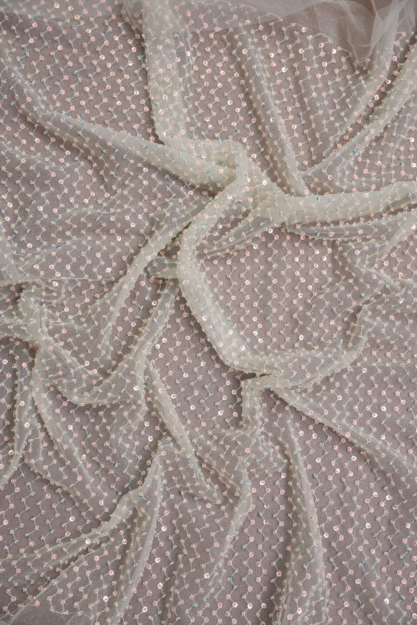 Party Wear Saree with All-Over Bead & Sequin Embellishments - Pastel Green