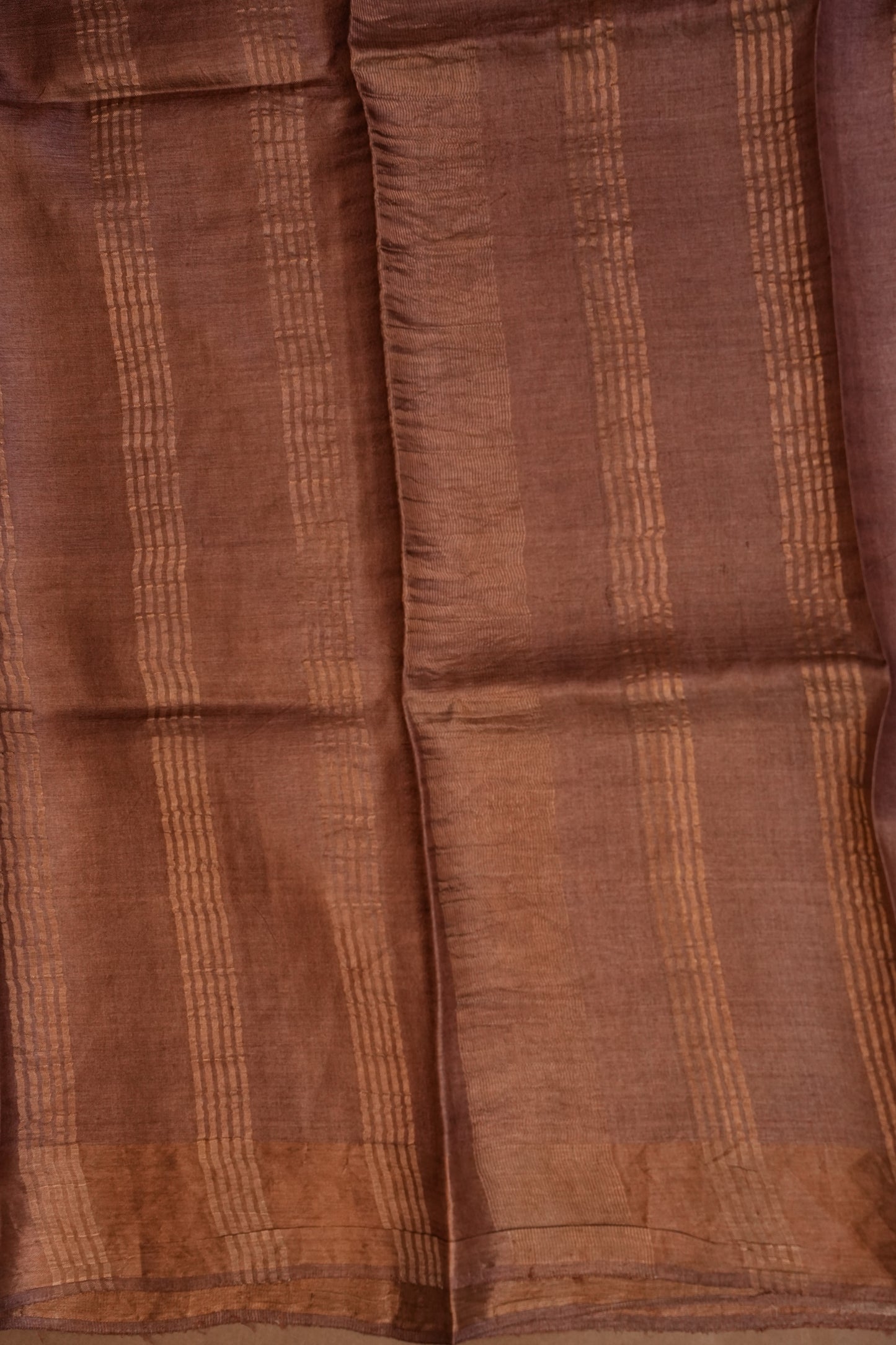 Floral Printed Pure Tussar Silk Saree-Half white|Silk Mark Certified