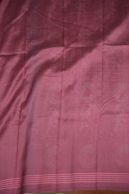 Tussar Saree with Kalamkari Body & Patola-Inspired Border and Pallu – Dusty Rose & Maroon