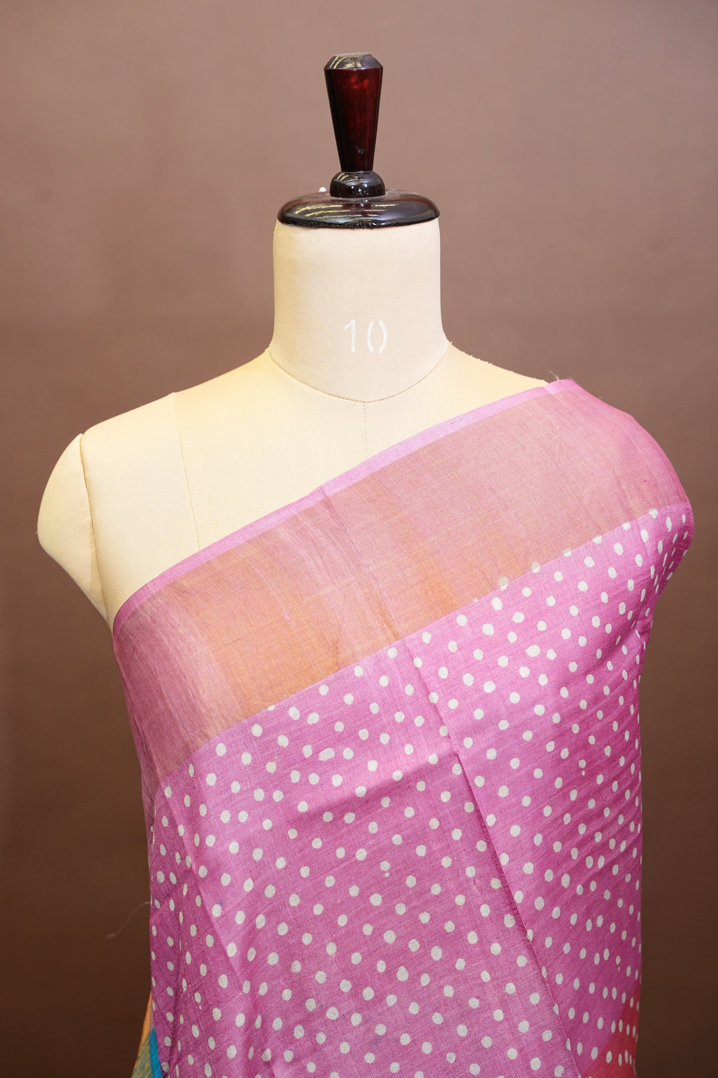 Geometric Patterned Pure Tussar Silk Saree-Pink|Silk Mark Certified