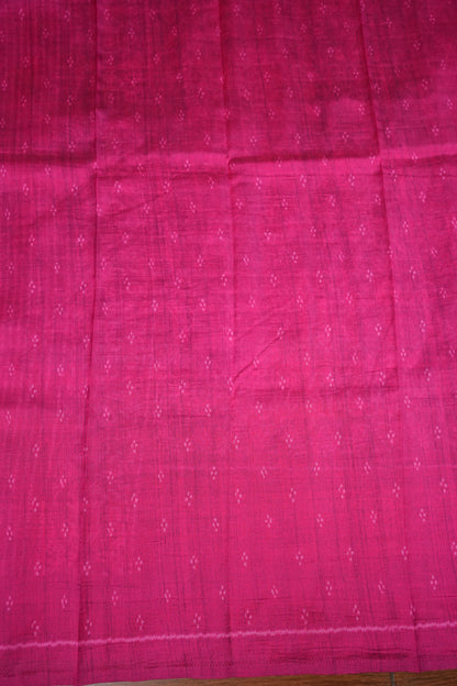 Tussar Saree with Kalamkari Body & Patola Border and Pallu – Mustard & Rani Pink