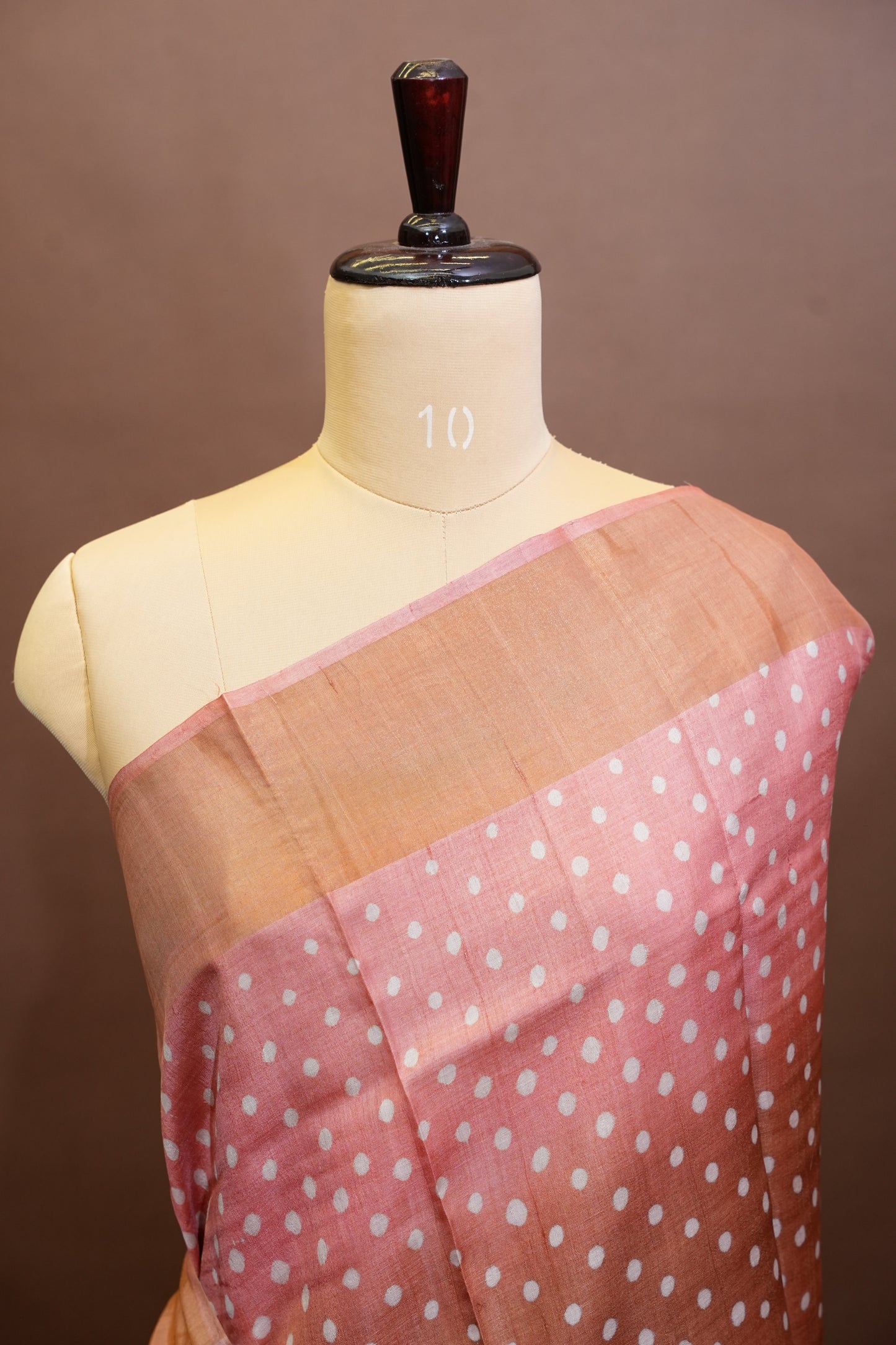 Geometric Patterned Pure Tussar Silk Saree-Multitoned|Silk Mark Certified