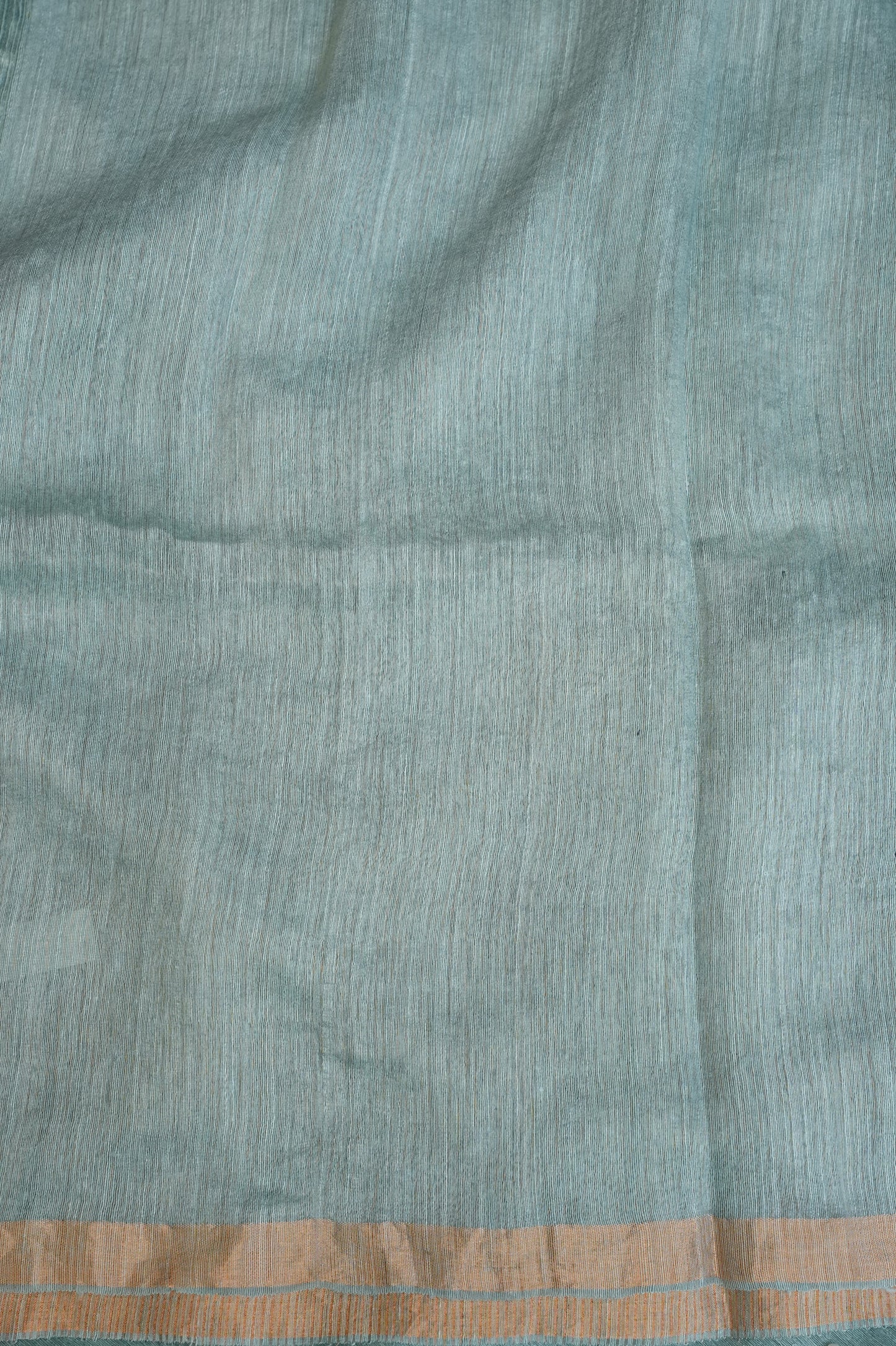 Muted Sea Green Pure Muslin Matka Silk Saree|Silk Mark Certified