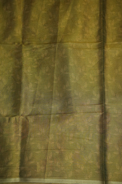 Digital Printed Tissue Raw Silk Saree with Lotus Garden Landscape