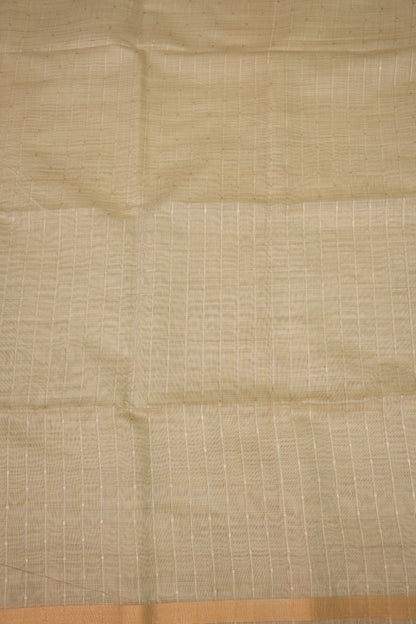 Khaddi Cotton Saree with Paithani-Inspired Border – Ivory