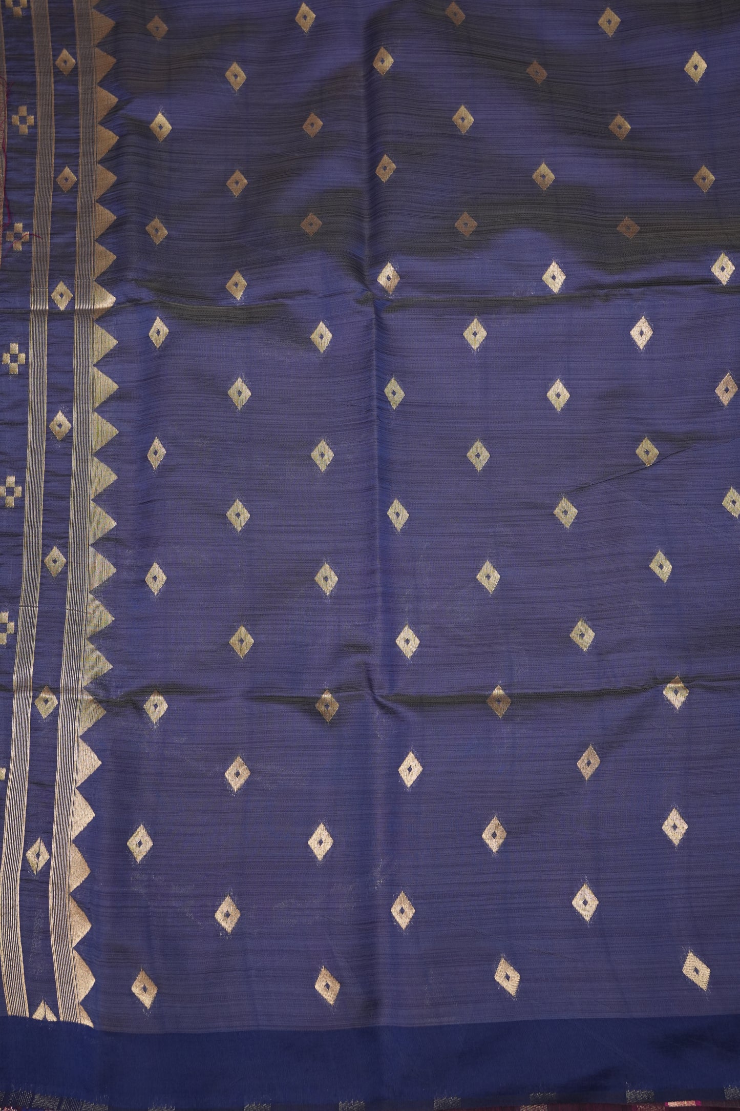 Khaddi Cotton Saree – Wine Purple with Multicolour Woven Motifs & Floral Pallu