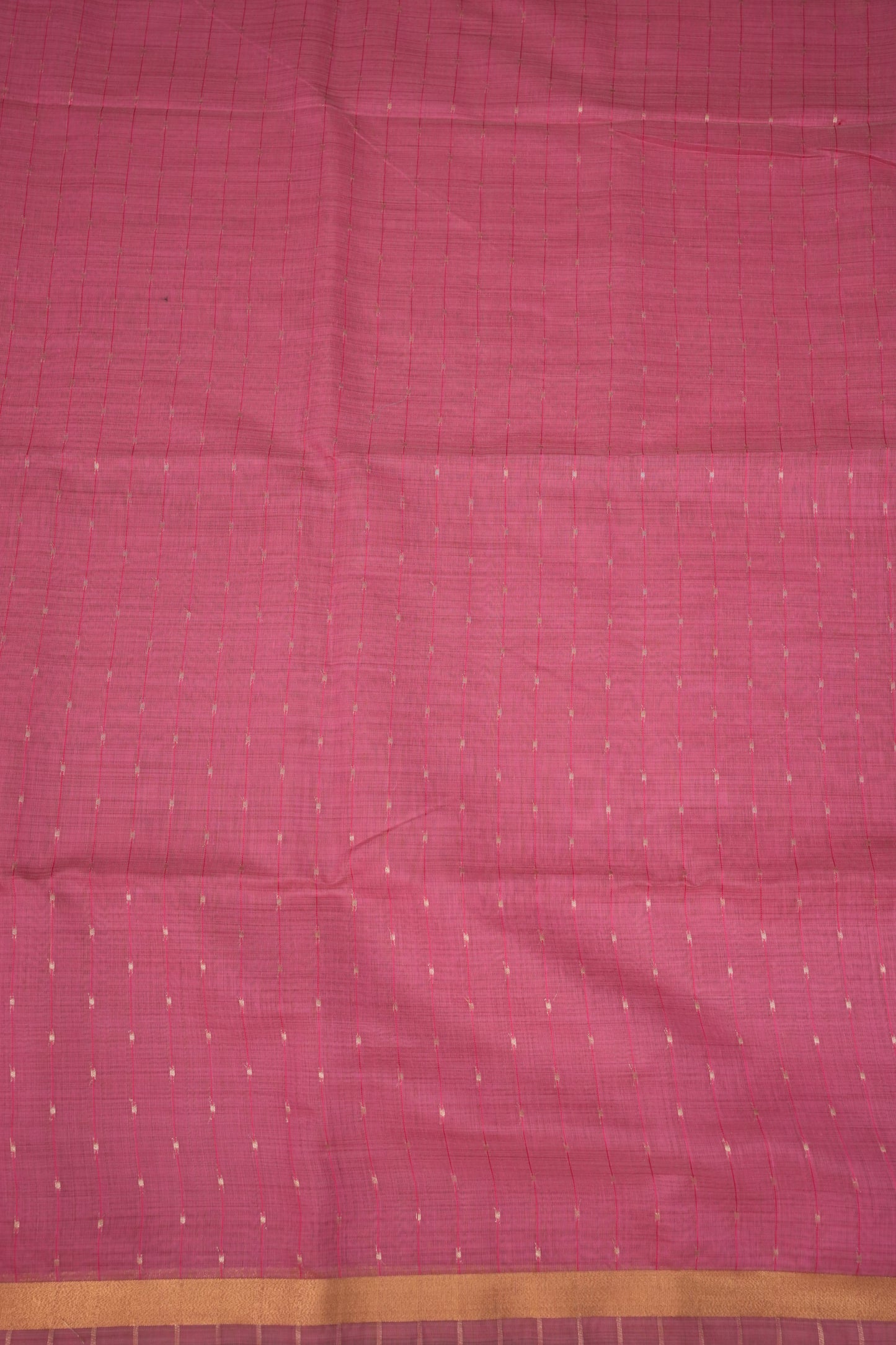 Khaddi Cotton Saree with Paithani-Inspired Border – Pink