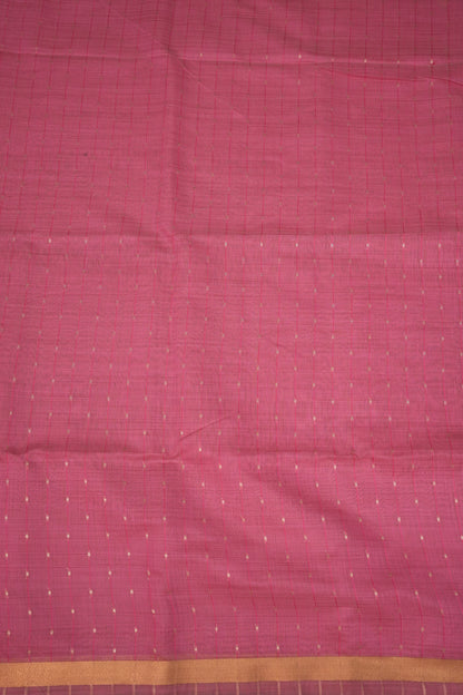 Khaddi Cotton Saree with Paithani-Inspired Border – Pink