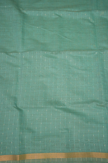 Khaddi Cotton Saree with Paithani-Inspired Border – Aqua Blue
