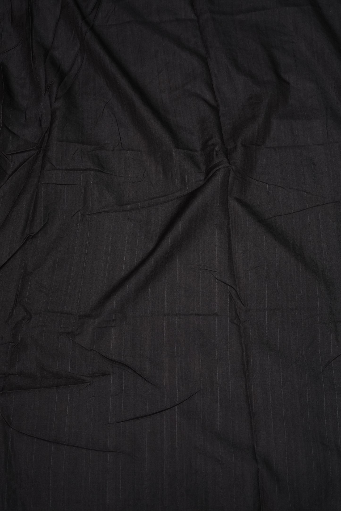 Semi Tussar Saree with Embroidered Floral Borders – Black with Autumn Florals