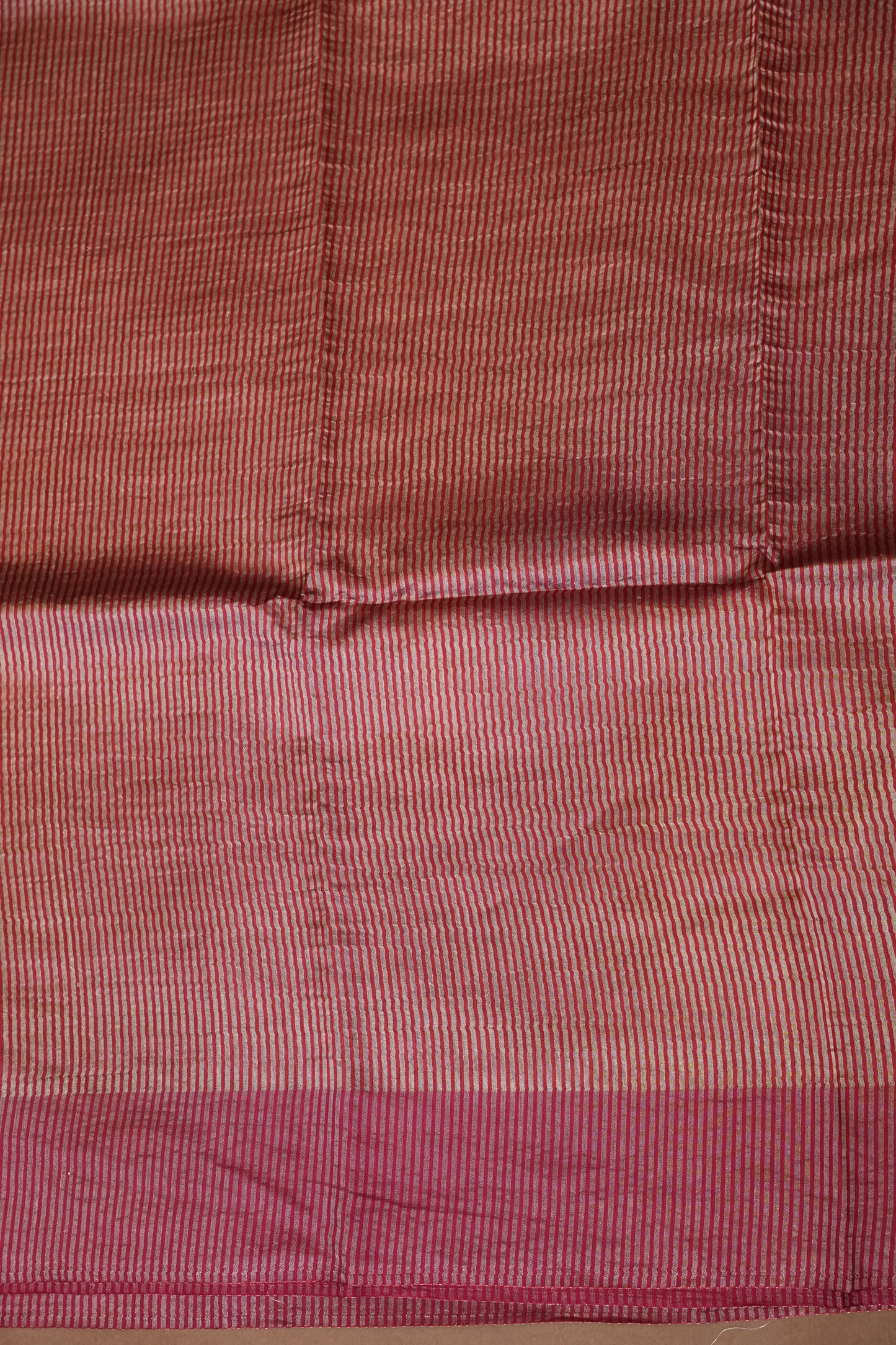 Pure Chanderi Silk Tissue Saree - Deep Red