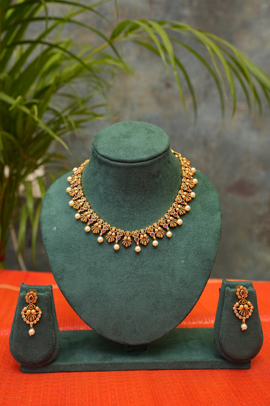 Antique Gold Plated Choker set