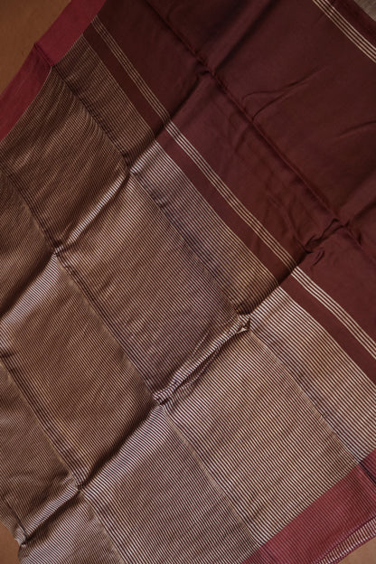 Pure Chanderi Silk Tissue Saree - Maroon