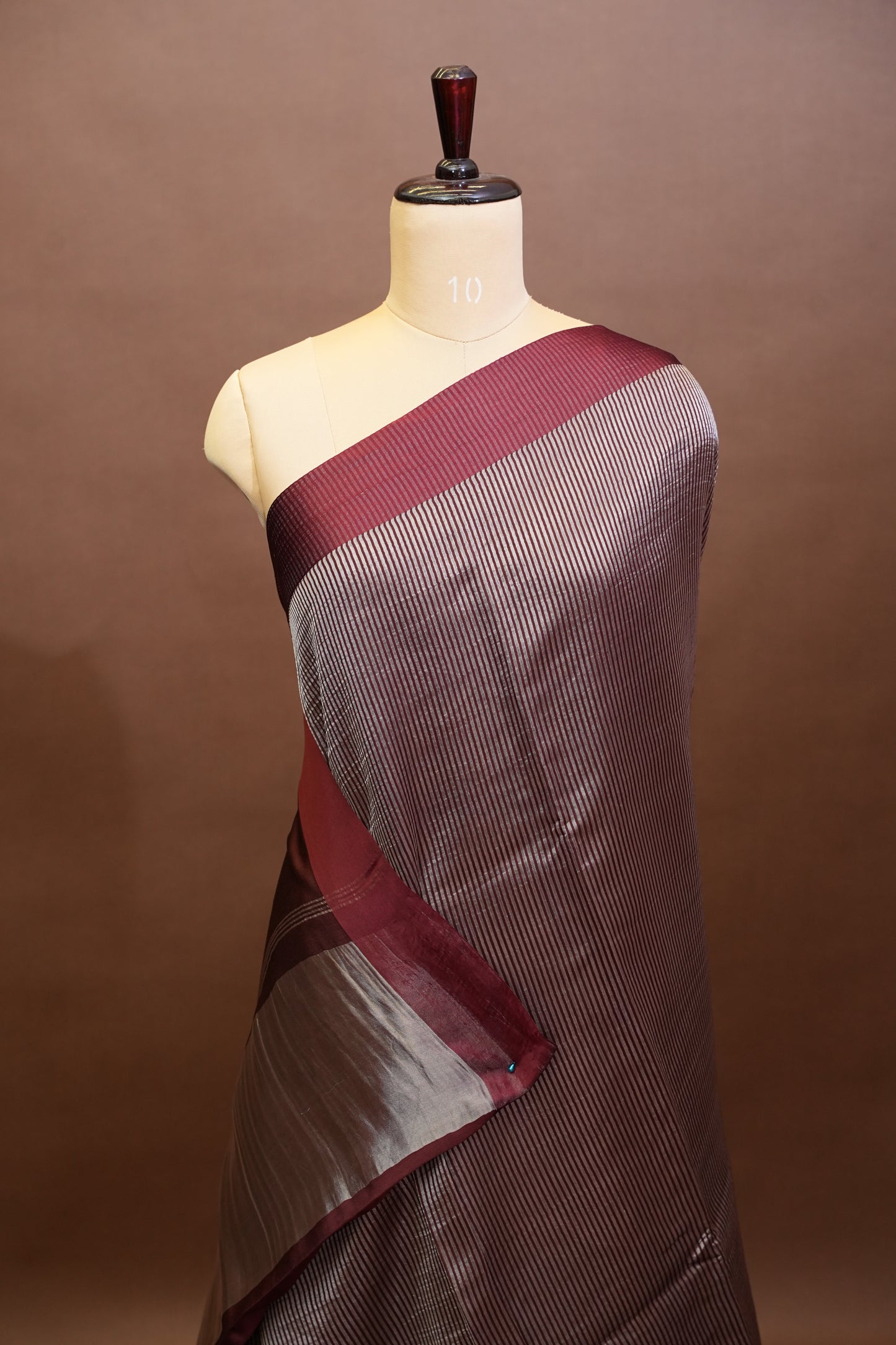 Pure Chanderi Silk Tissue Saree - Maroon