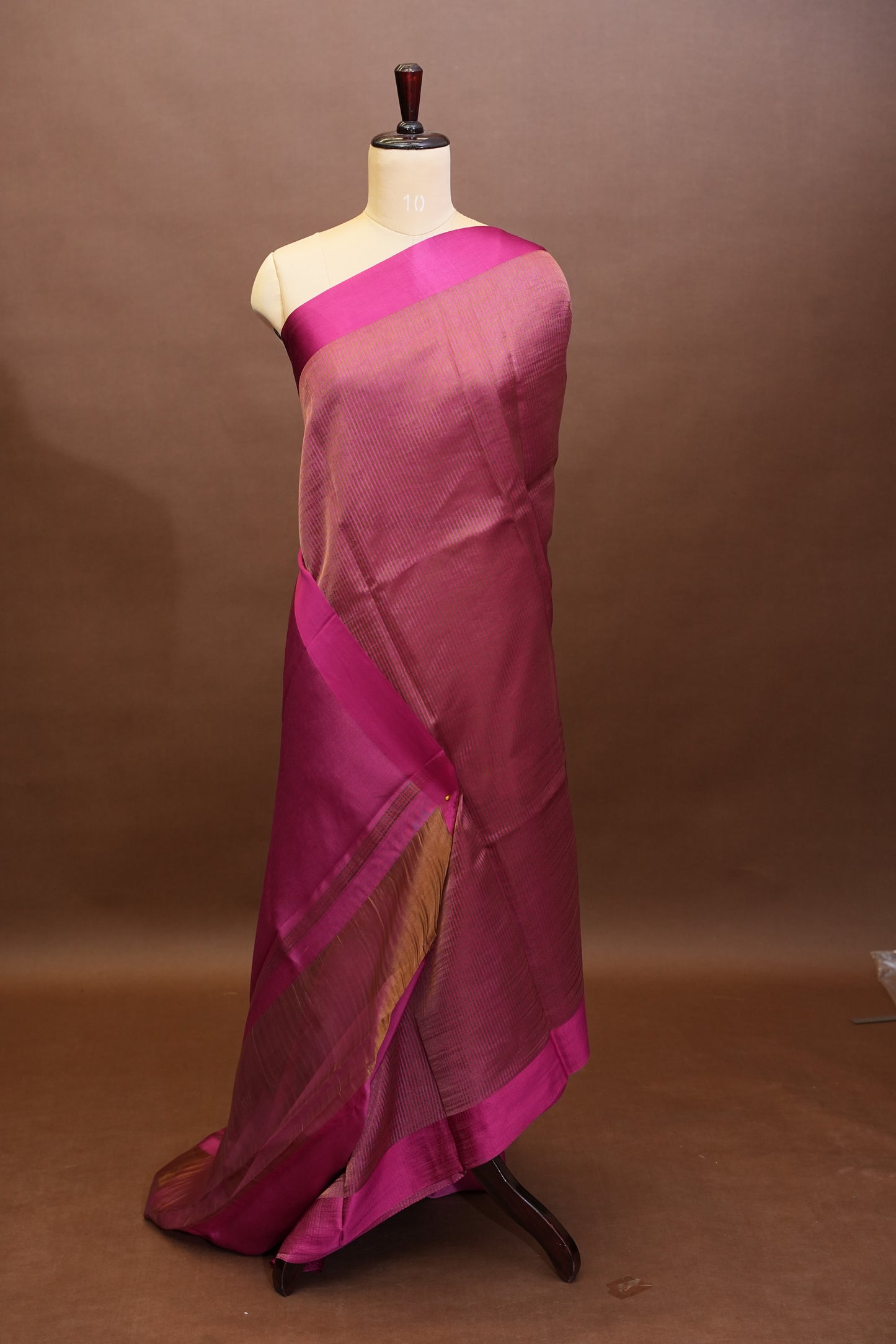 Pure Chanderi Silk Tissue Saree - Hot Pink