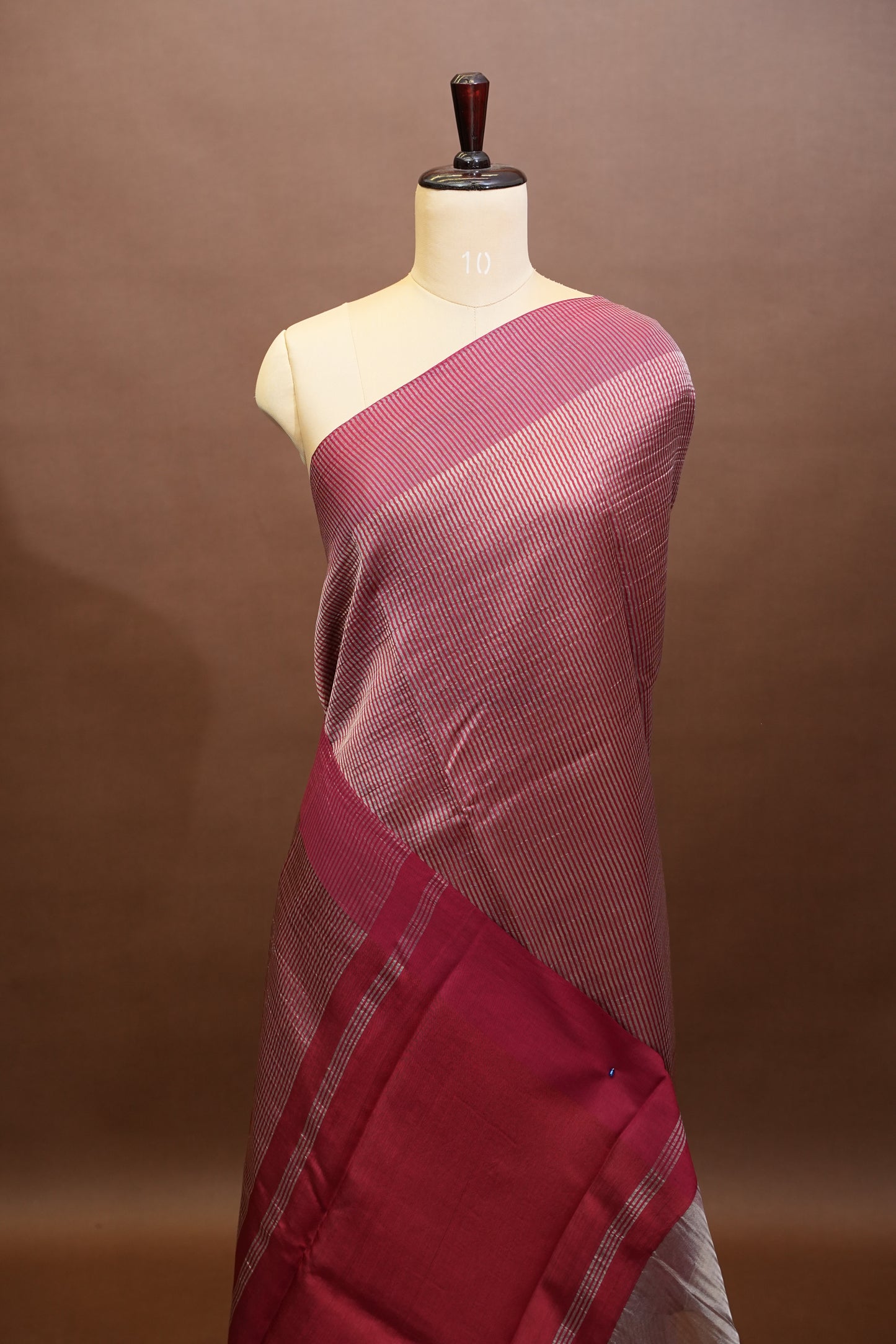 Pure Chanderi Silk Tissue Saree - Deep Red