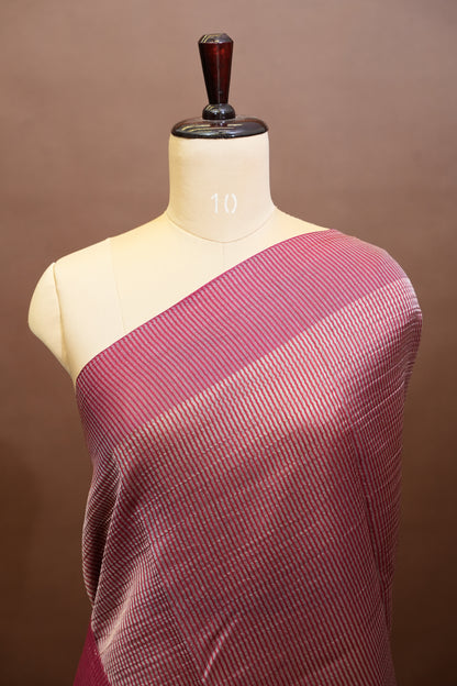 Pure Chanderi Silk Tissue Saree - Deep Red