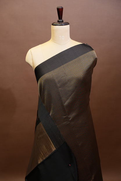 Pure Chanderi Silk Tissue Saree - Black