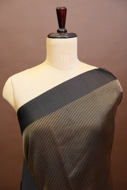 Pure Chanderi Silk Tissue Saree - Black